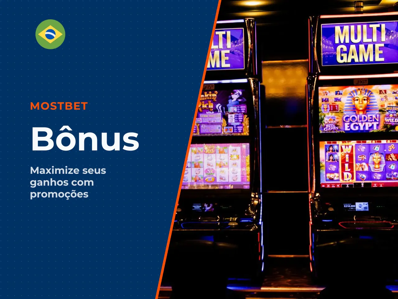 Bônus de cassino, apostas e promoções extras. Os bônus ativos dividem a jornada do jogador entre a sessão de jogos de cassino e a área de esportes. A área de apostas recebe vantagens como boosters par