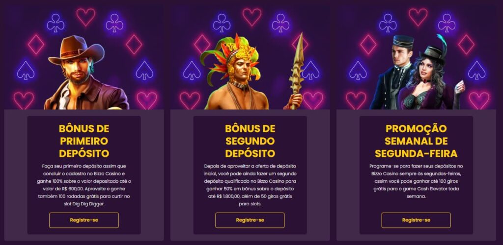 Bônus e promoções Casino Bizzo