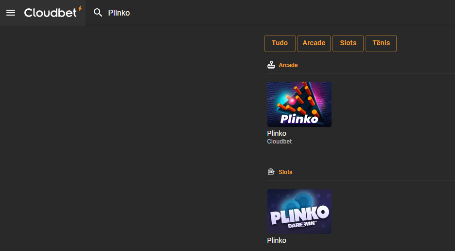 o Plinko no Cloudbet Brasil