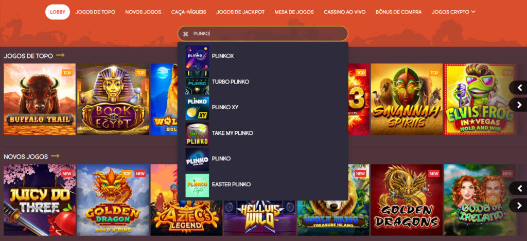 Plinko no GunsBet Casino Brasil