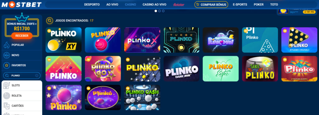 Plinko no Mostbet