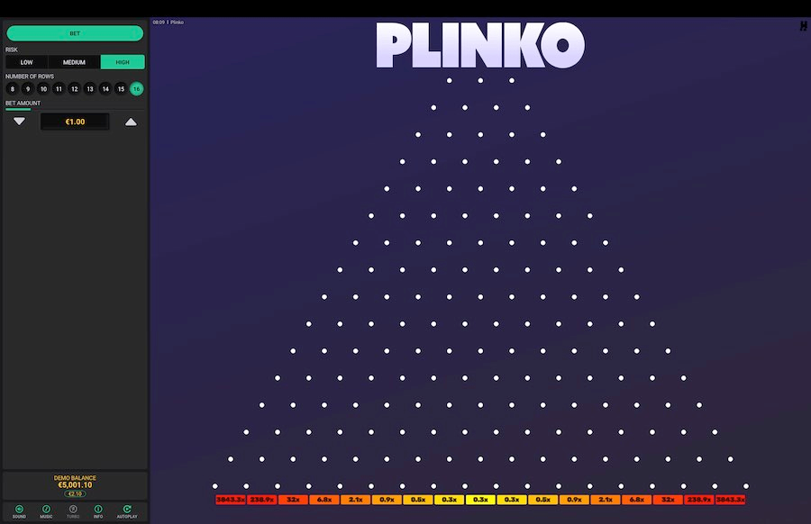 Plinko da Hacksaw Gaming com Betano