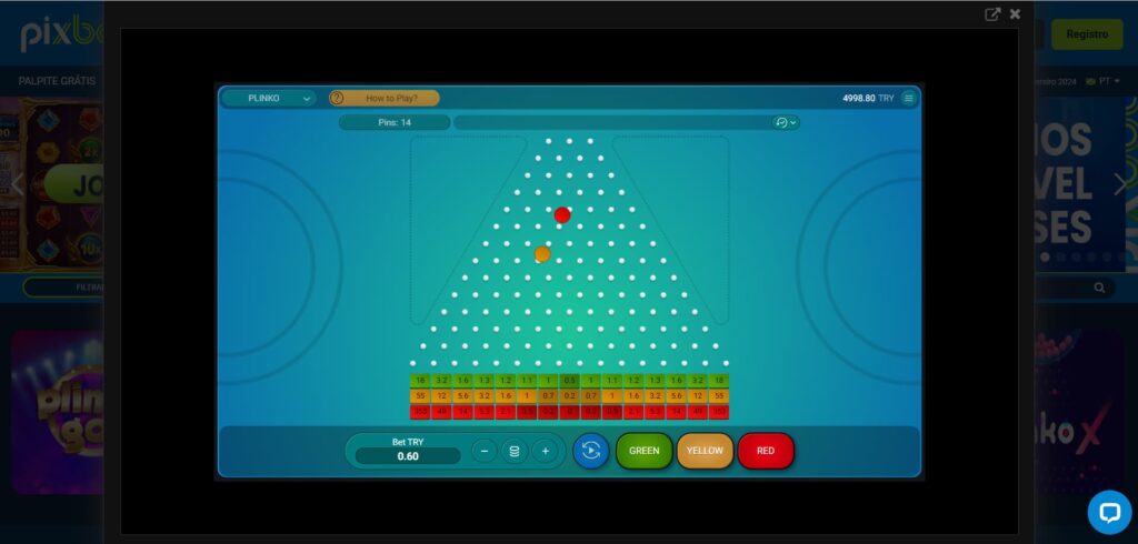 Iniciando o Jogo Plinko