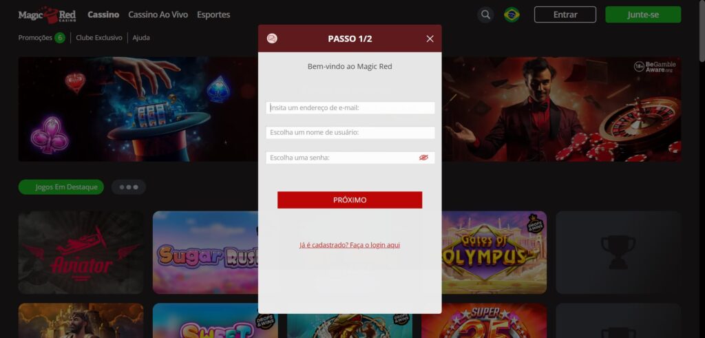 Informe seus dados Magic Red